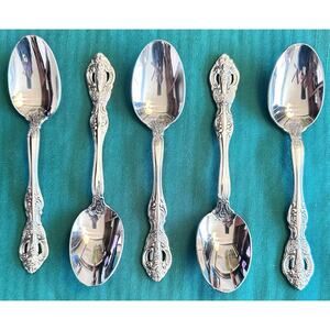 Oneida Michelangelo 18/10 Stainless Steel Oval Soup Spoons-Set of 5-Excellent!